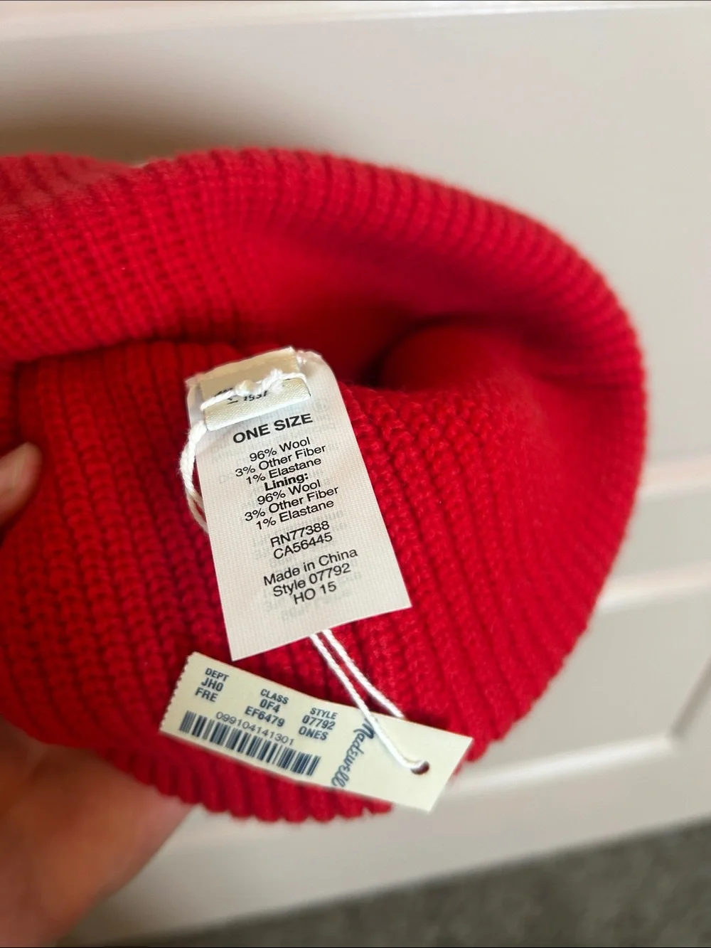 Madewell Red Ribbed Fold Cuff Beanie